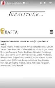 BAFTA Awards 2024: Deepika Padukone On The List Of Presenters